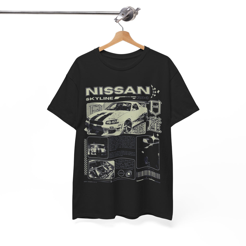 Nissan Skyline Graphic Tee, Unisex Heavy Cotton T-Shirt, Car Enthusiast Apparel, Gift for Auto Lovers, Vintage Style Tee