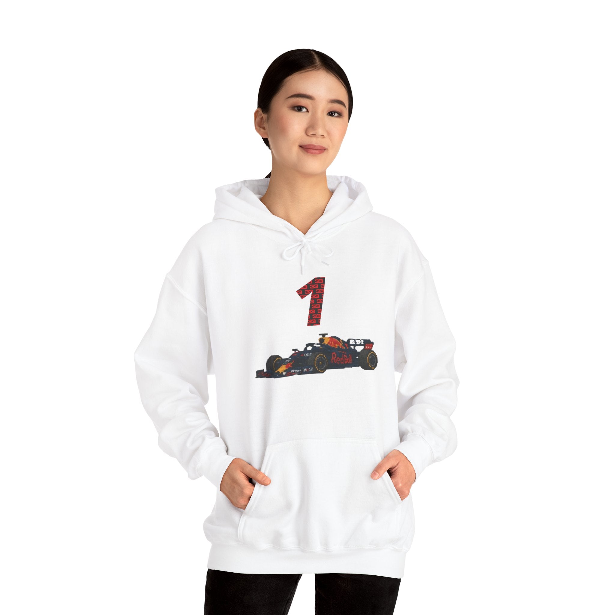 Racing Car Hoodie with Number 1 Graphic — Motorsport Fan Pullover