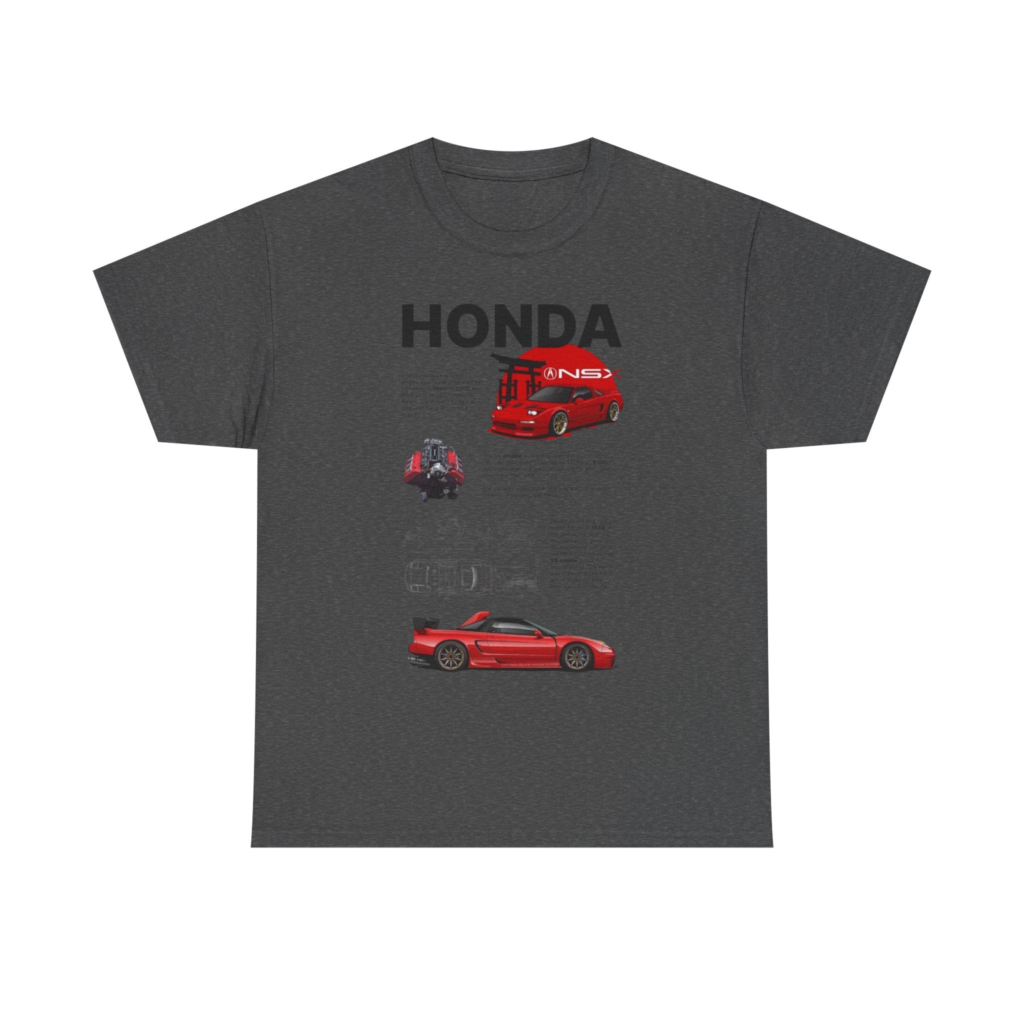 Honda NSX Blueprint Tee — Red Sports Car Diagram T-Shirt