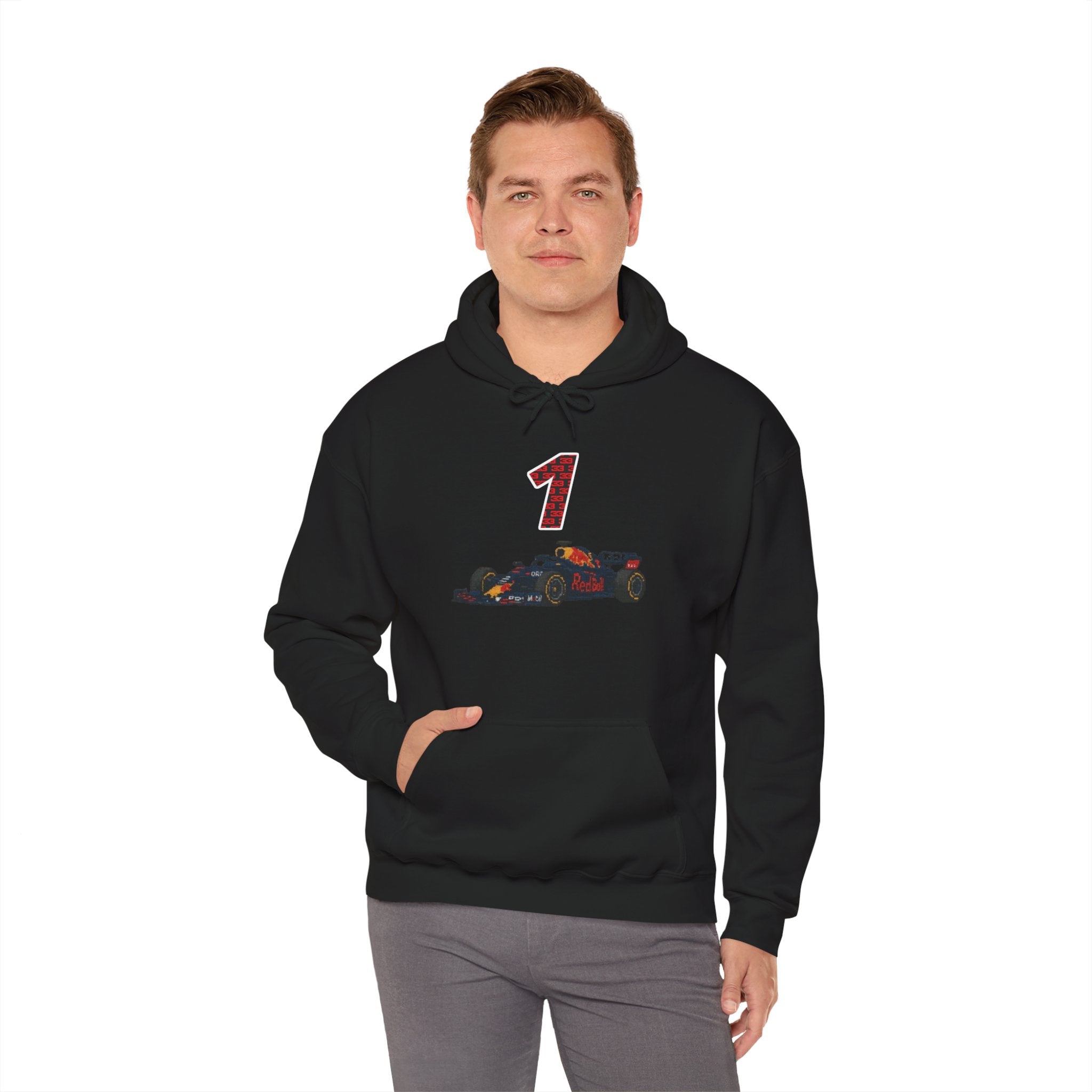Racing Car Hoodie with Number 1 Graphic — Motorsport Fan Pullover