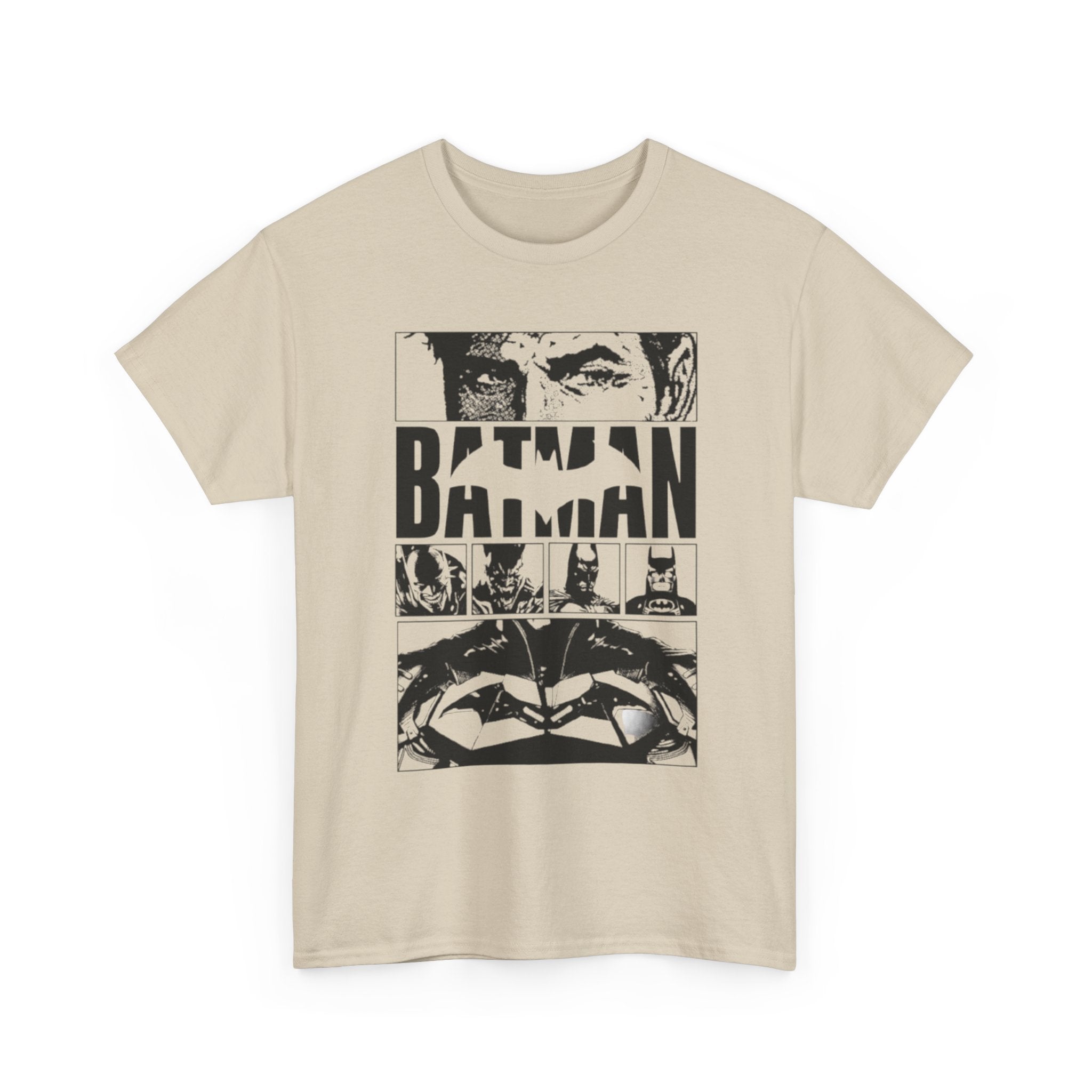 Batman Graphic Tee - Black & White Comic Panel Design