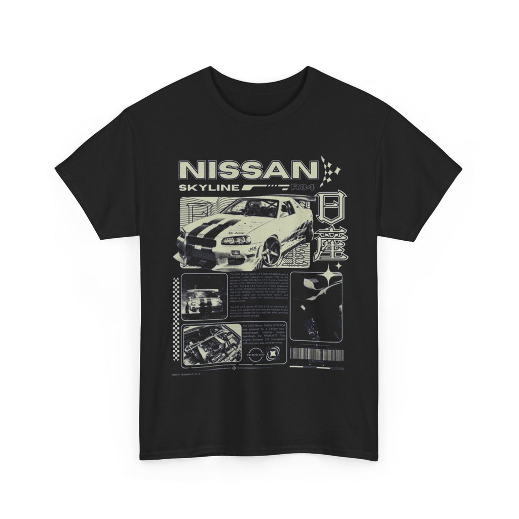 Nissan Skyline Graphic Tee, Unisex Heavy Cotton T-Shirt, Car Enthusiast Apparel, Gift for Auto Lovers, Vintage Style Tee