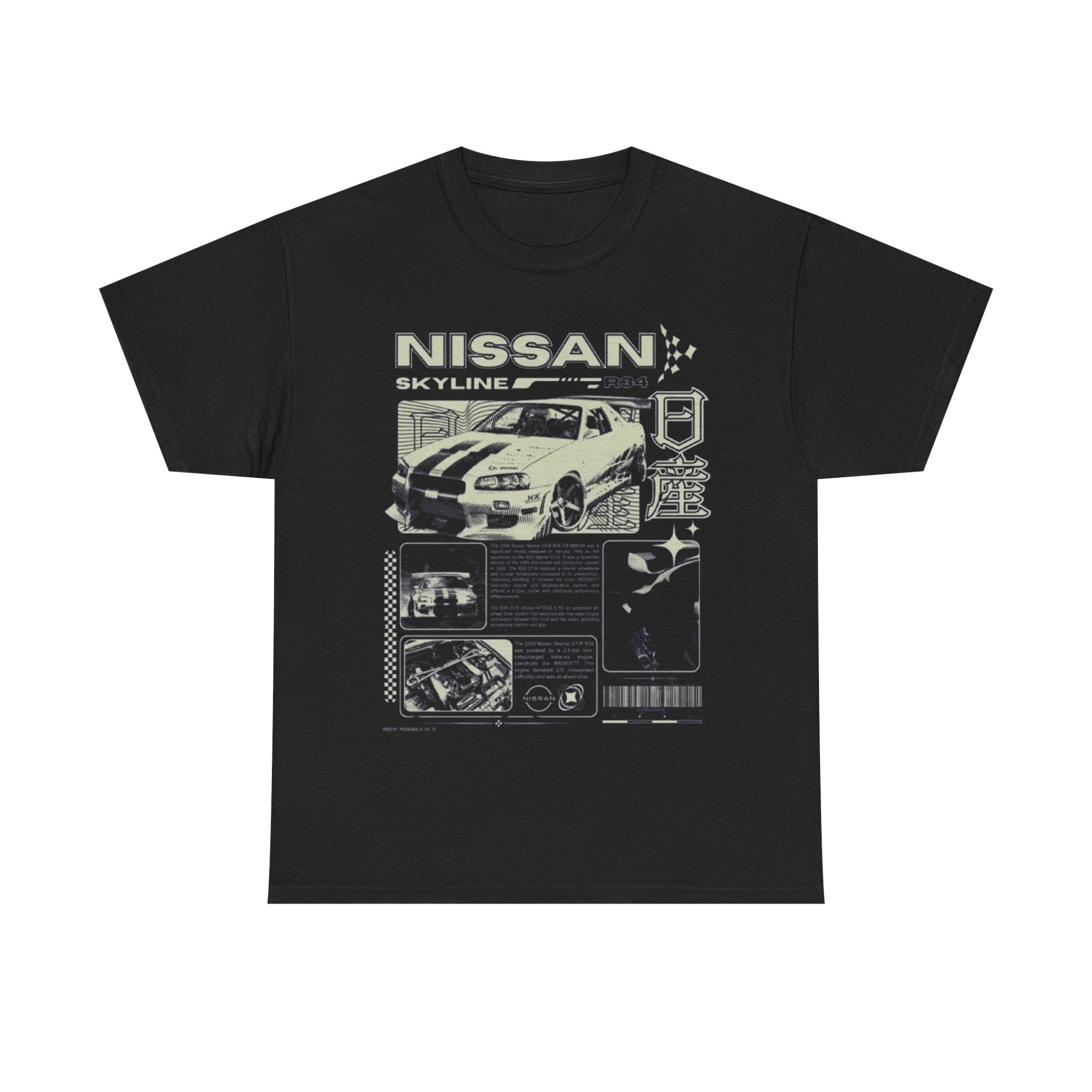 Nissan Skyline Graphic Tee, Unisex Heavy Cotton T-Shirt, Car Enthusiast Apparel, Gift for Auto Lovers, Vintage Style Tee