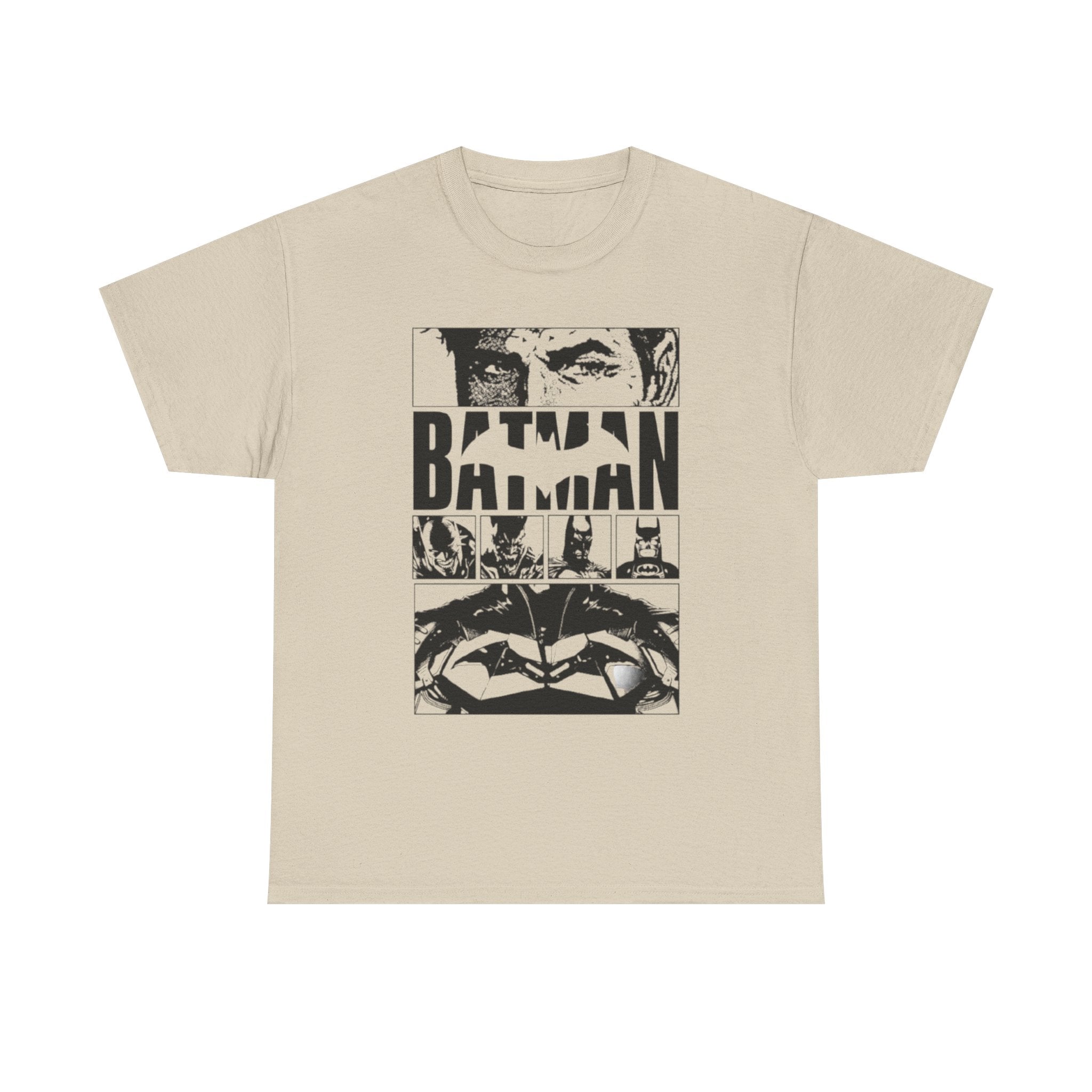 Batman Graphic Tee - Black & White Comic Panel Design