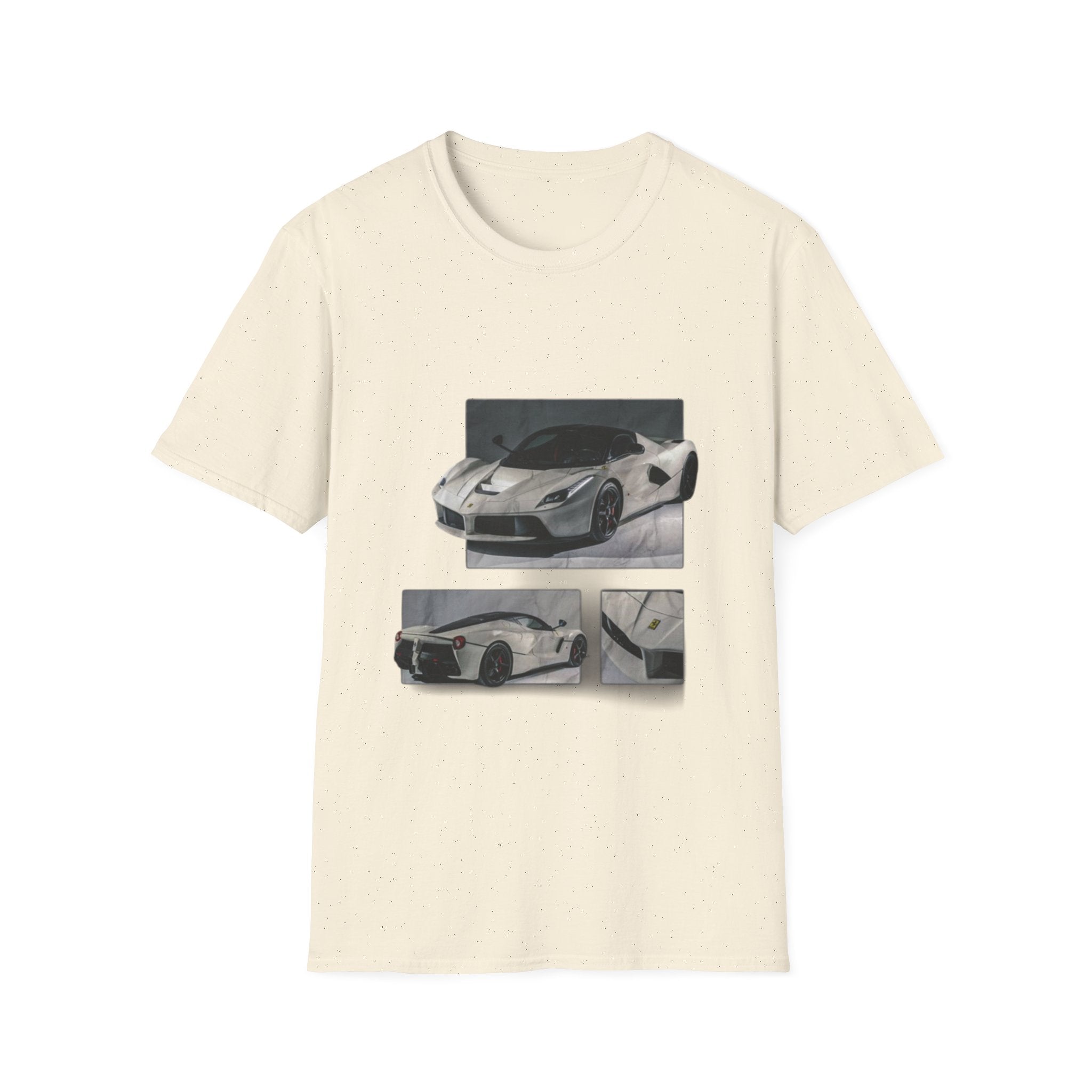 Sports Car Photo T-Shirt — White Supercar Collage Tee