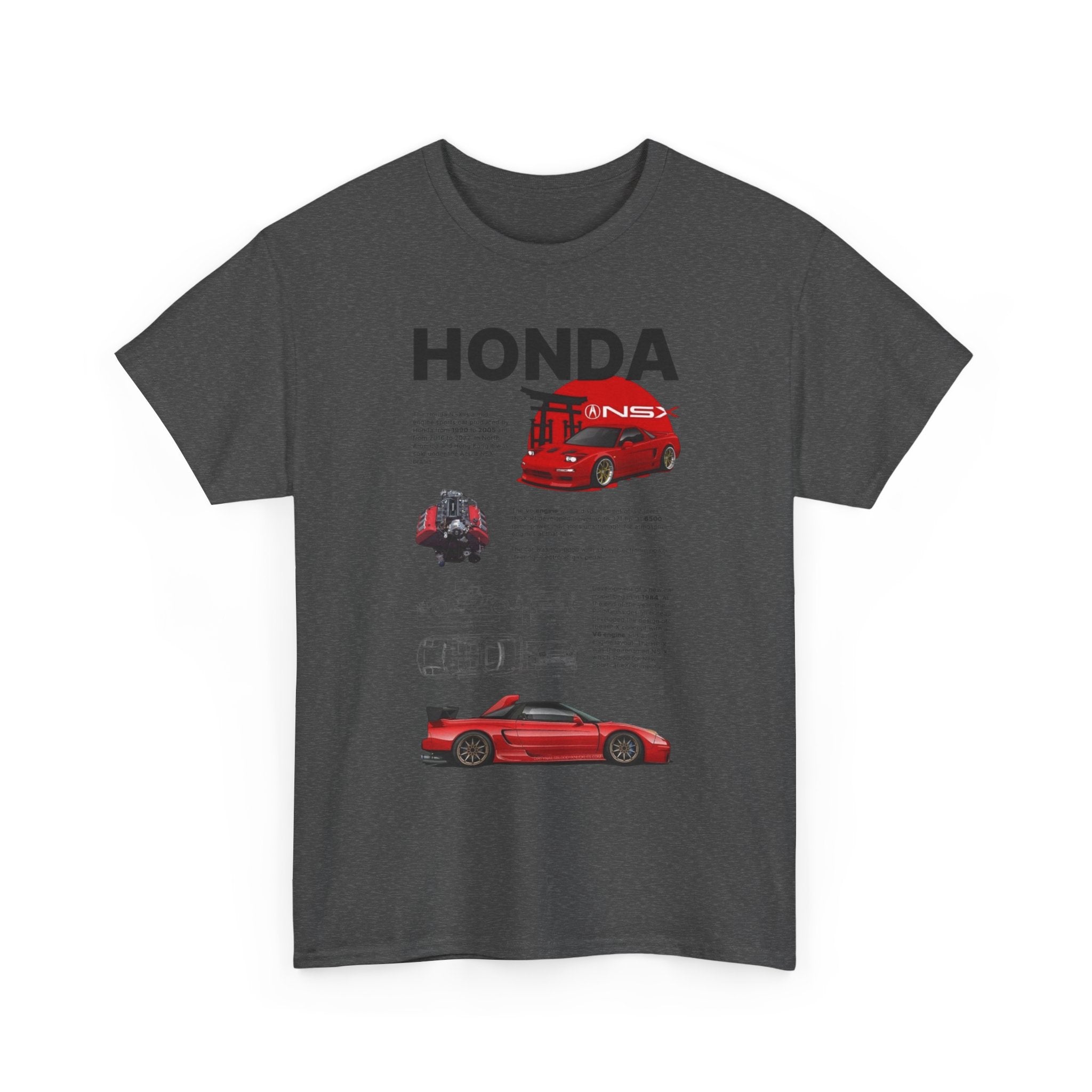 Honda NSX Blueprint Tee — Red Sports Car Diagram T-Shirt