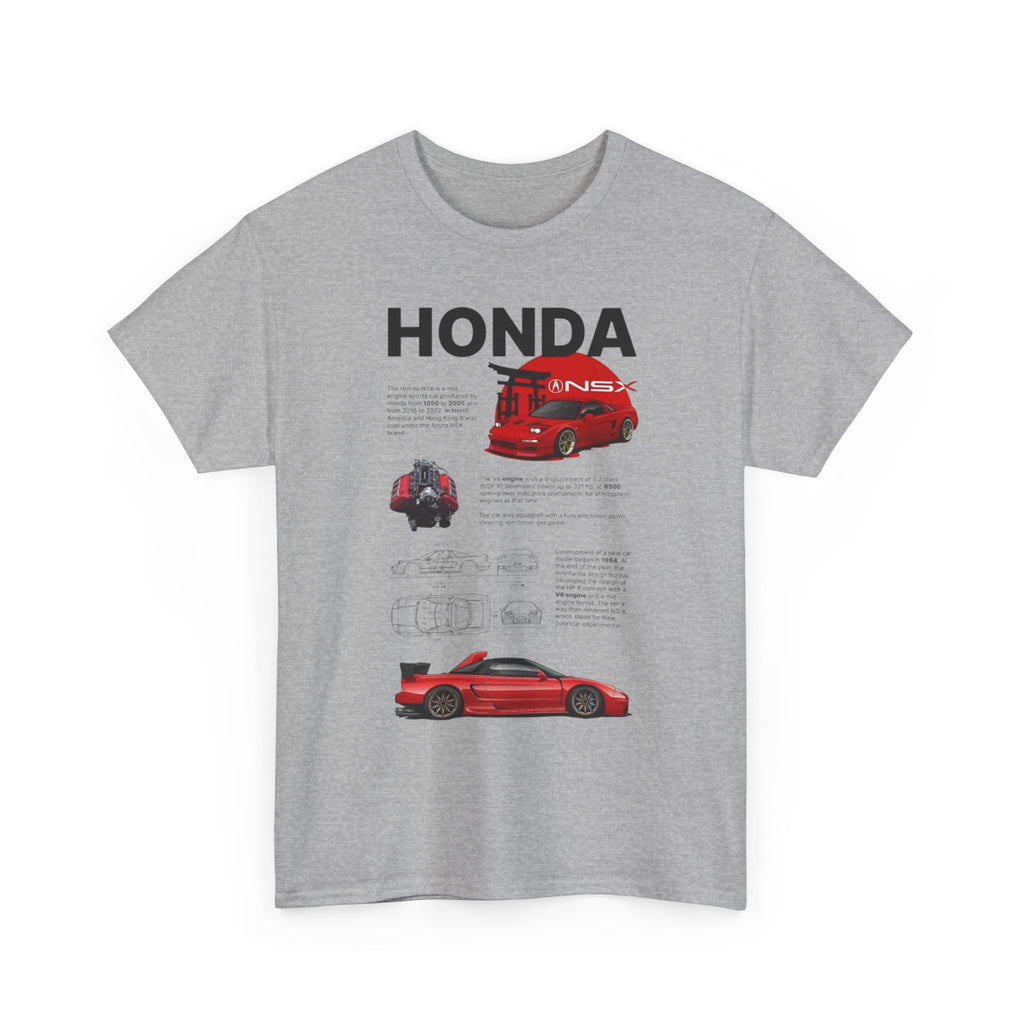 Honda NSX Blueprint Tee — Red Sports Car Diagram T-Shirt