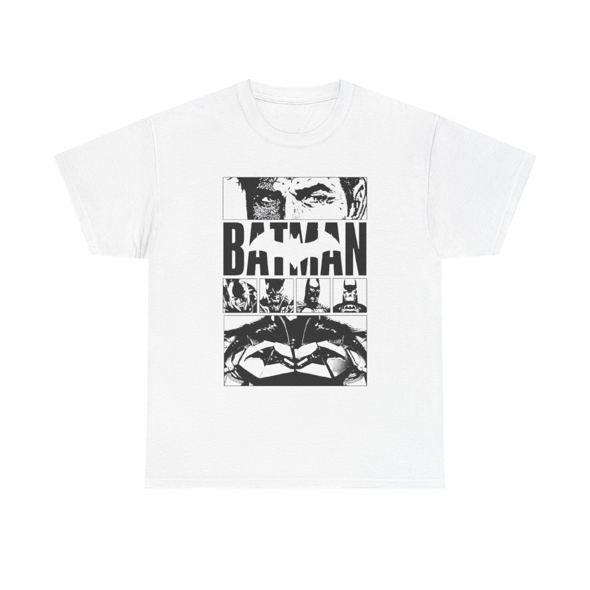 Batman Graphic Tee - Black & White Comic Panel Design