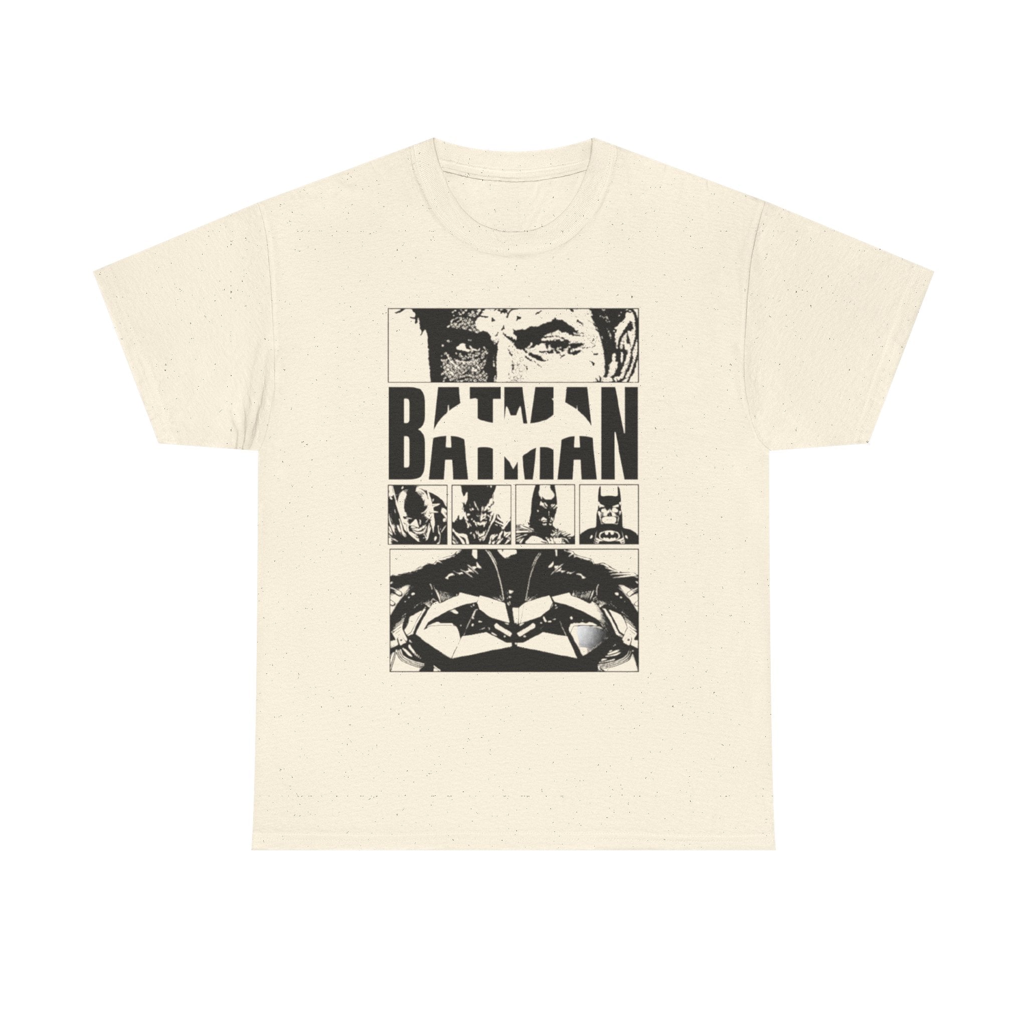 Batman Graphic Tee - Black & White Comic Panel Design