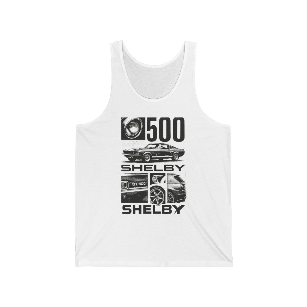 Shelby 500 Unisex Jersey Tank - Motorsports Apparel, Car Enthusiast Gift, Summer Fashion, Vintage Racing Gear, Road Trip Essentials