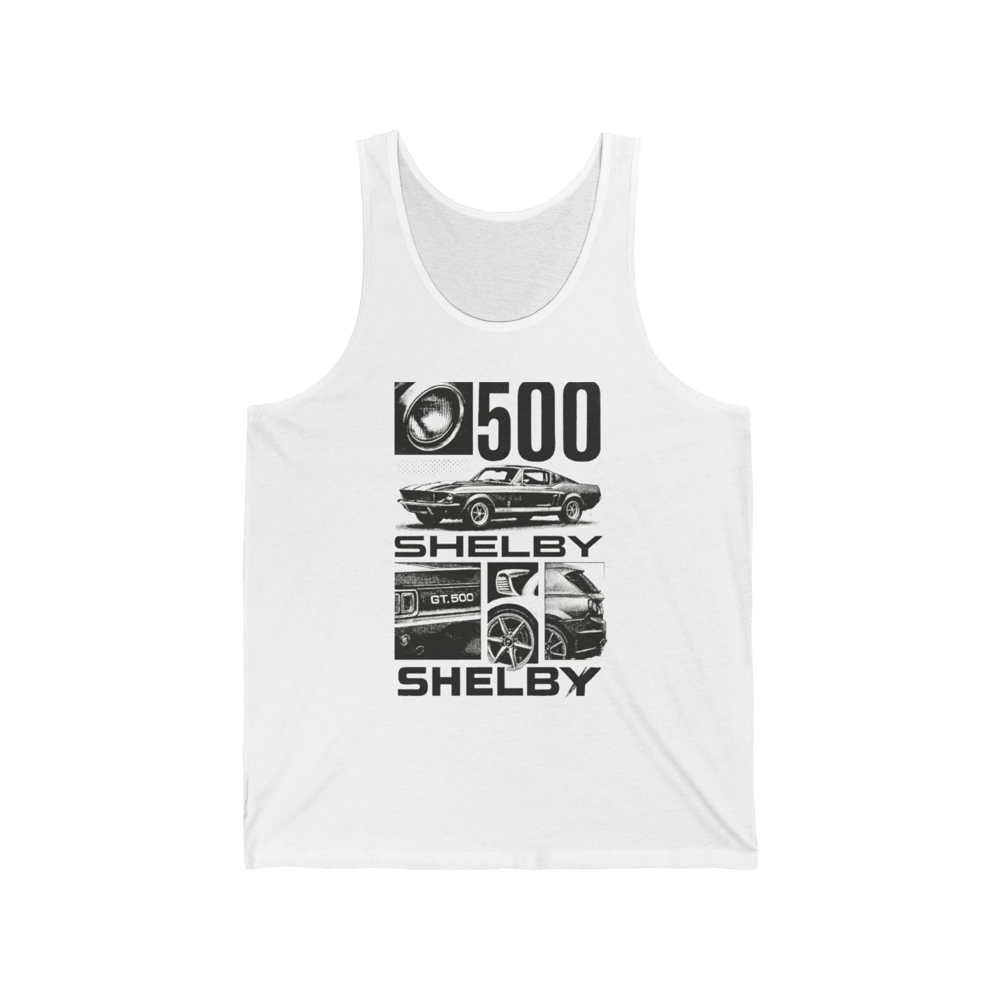 Shelby 500 Unisex Jersey Tank - Motorsports Apparel, Car Enthusiast Gift, Summer Fashion, Vintage Racing Gear, Road Trip Essentials