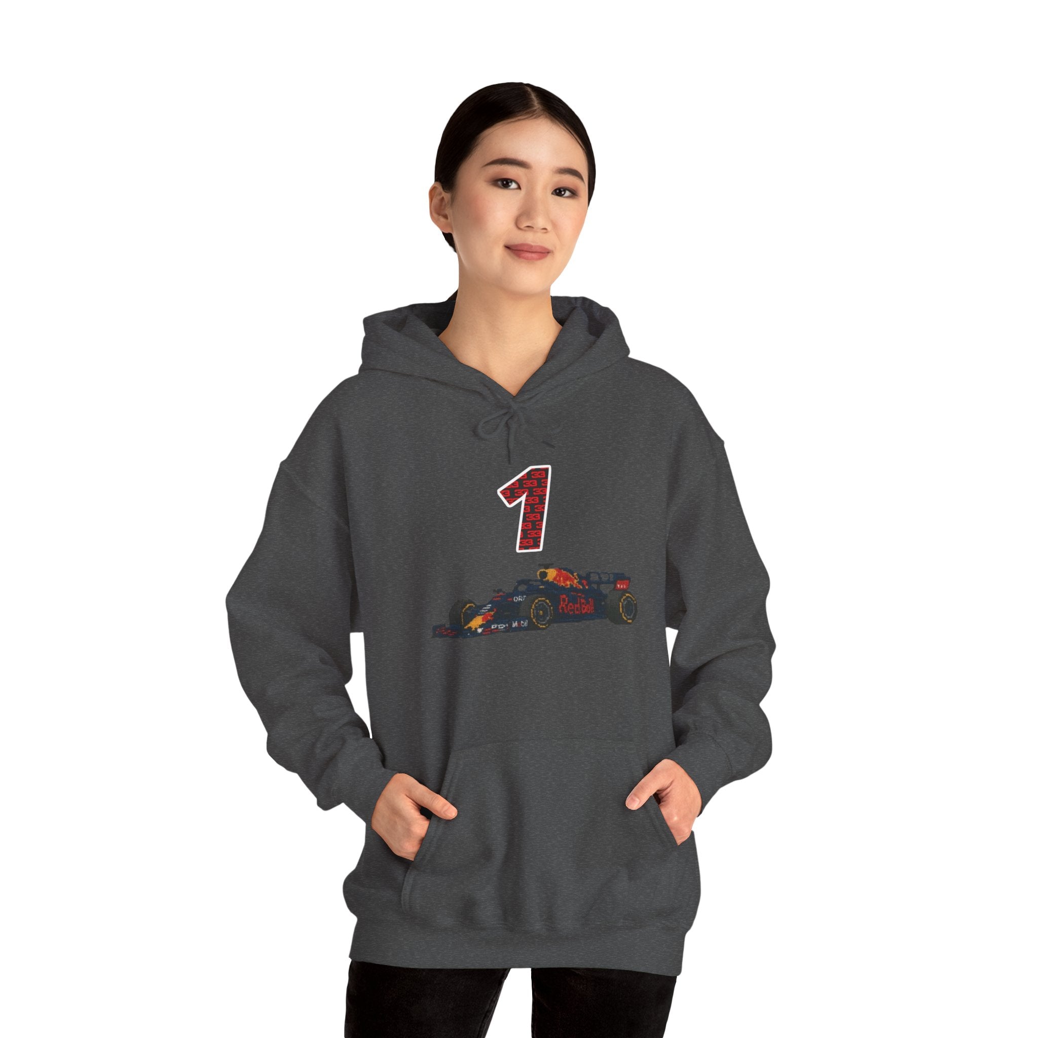 Racing Car Hoodie with Number 1 Graphic — Motorsport Fan Pullover