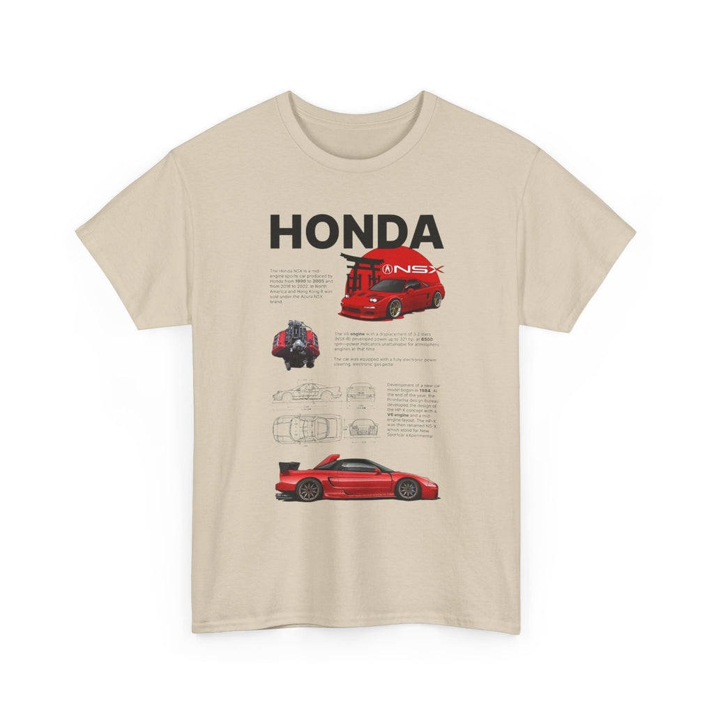 Honda NSX Blueprint Tee — Red Sports Car Diagram T-Shirt