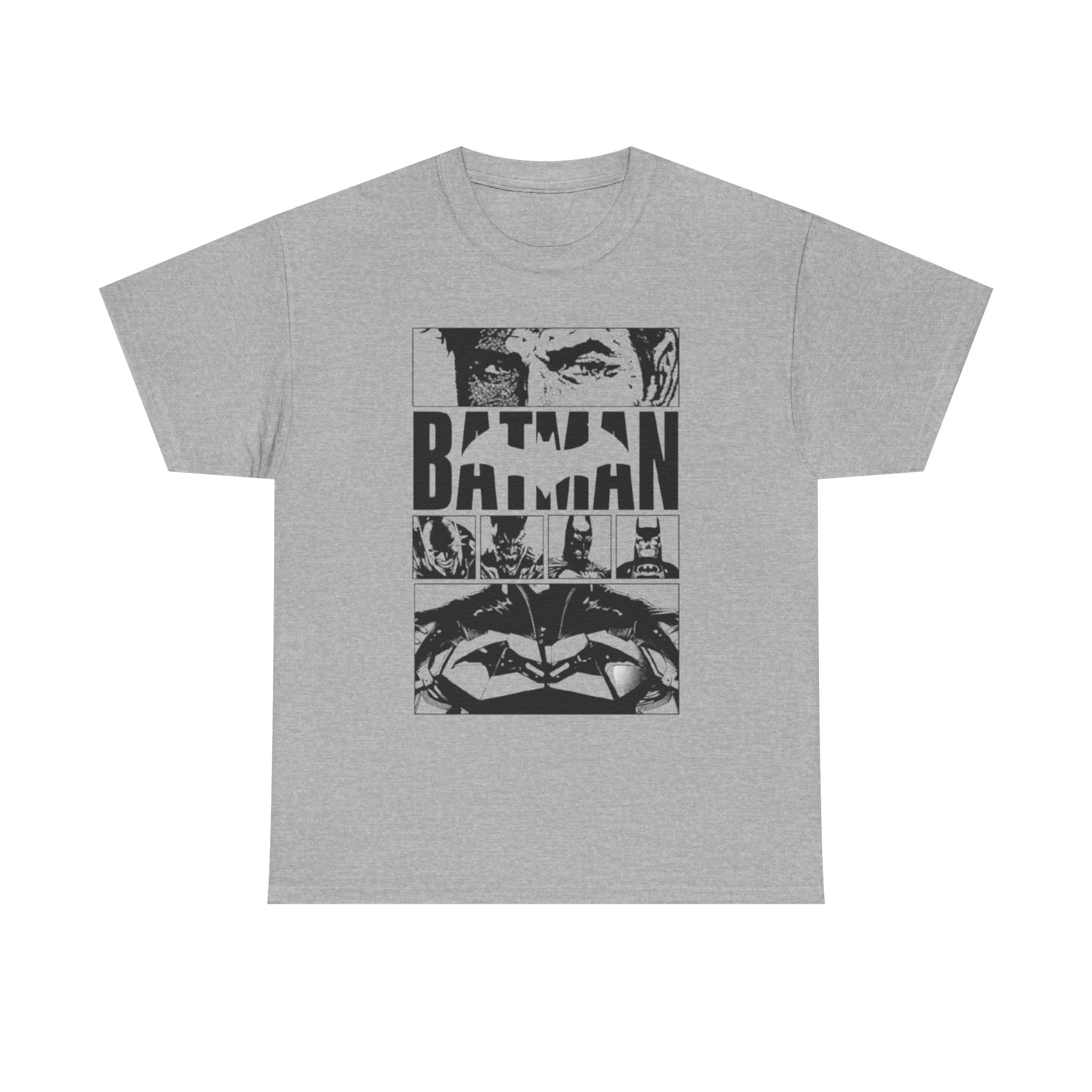 Batman Graphic Tee - Black & White Comic Panel Design