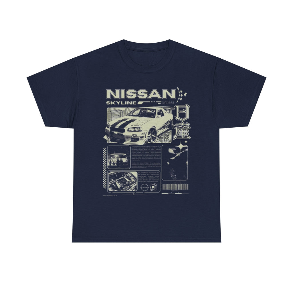 Nissan Skyline Graphic Tee, Unisex Heavy Cotton T-Shirt, Car Enthusiast Apparel, Gift for Auto Lovers, Vintage Style Tee