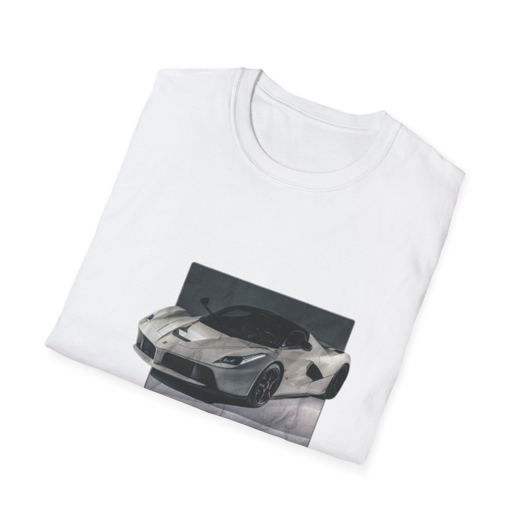 Sports Car Photo T-Shirt — White Supercar Collage Tee