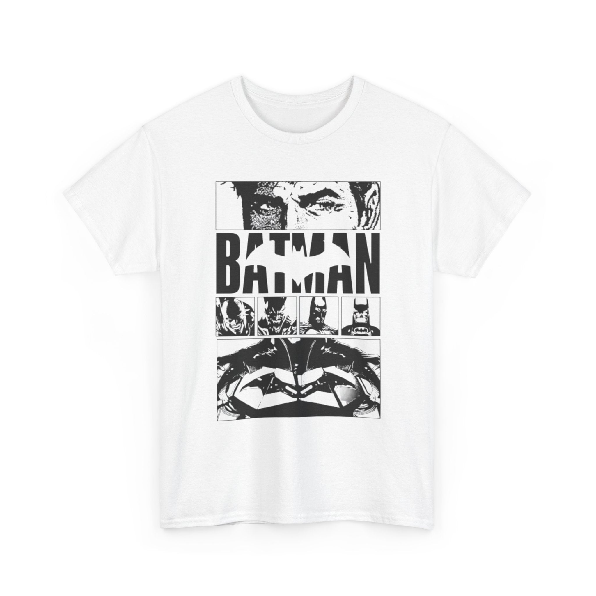 Batman Graphic Tee - Black & White Comic Panel Design