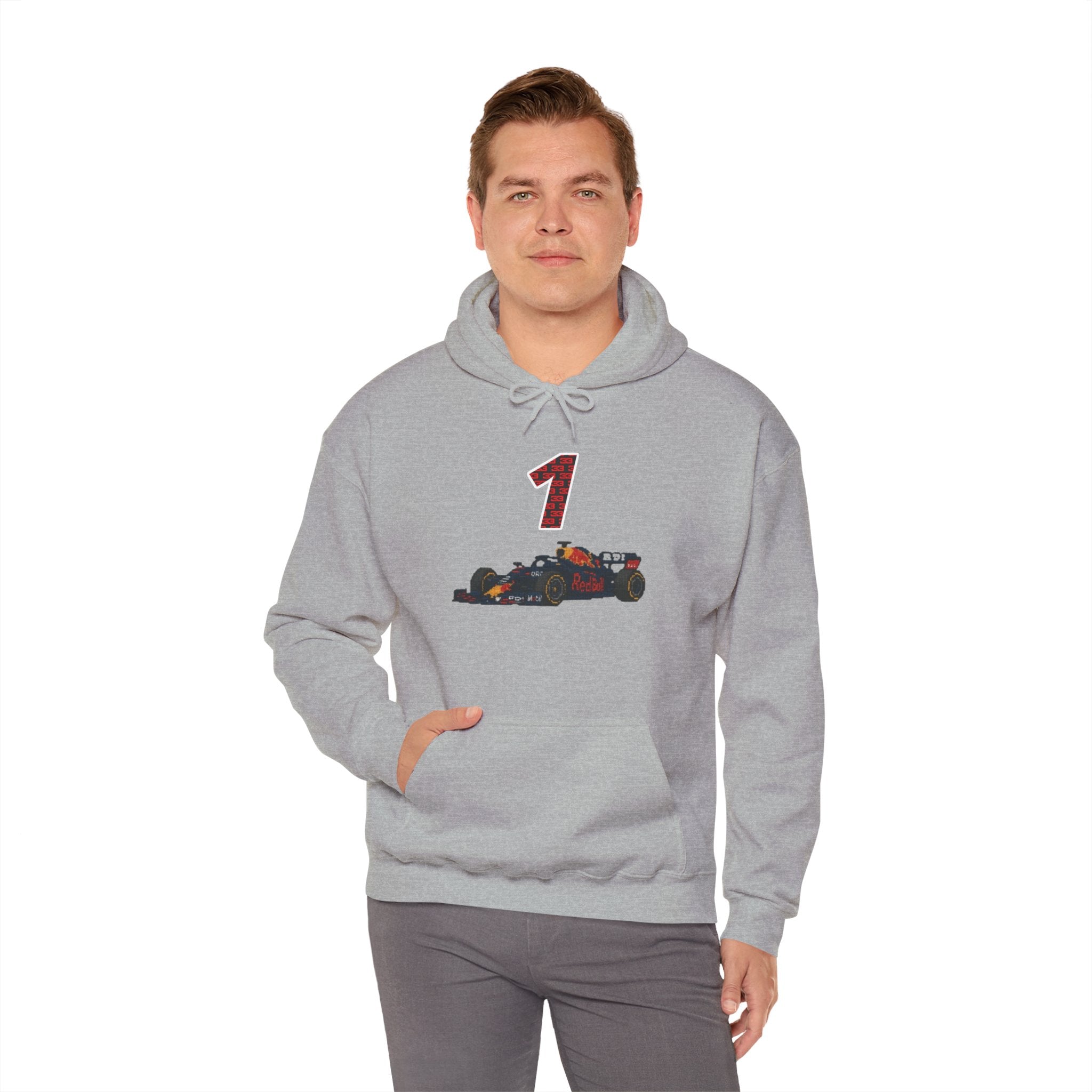 Racing Car Hoodie with Number 1 Graphic — Motorsport Fan Pullover