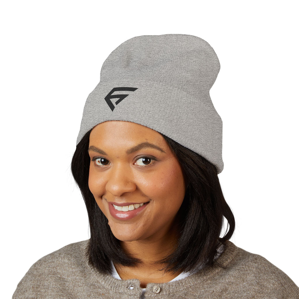 Embroidered Minimal Logo Cuffed Beanie